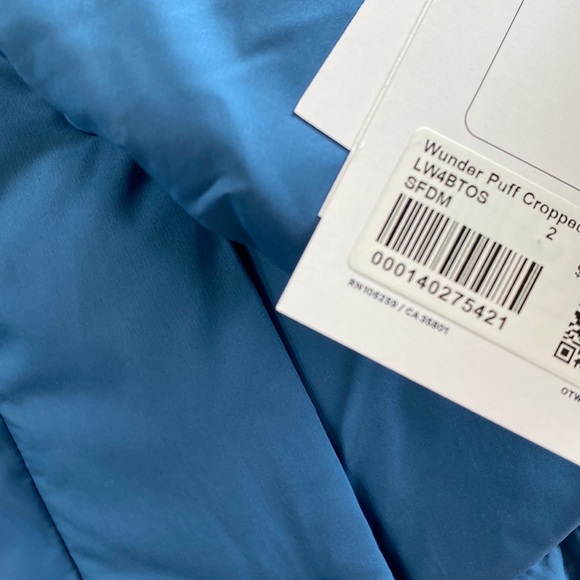 ❤️ Lululemon Wunder Puff Crop Jacket in Soft Denim Size 2 NWT - Picture 8 of 10
